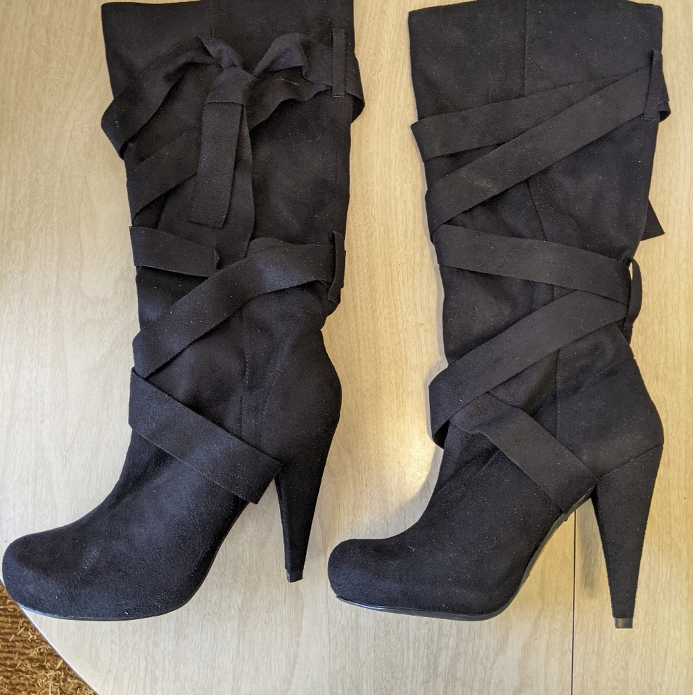 Spring Gift Faux Suede Wrap Tie Boots 8 - Picture 6 of 9